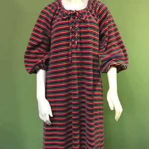 Saybury Vtg 70s Multi-color Velour Maxi Dress k168